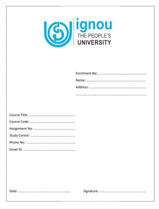 IGNOU Assignment Cover Page 2021: Download Front Page, Instructions,